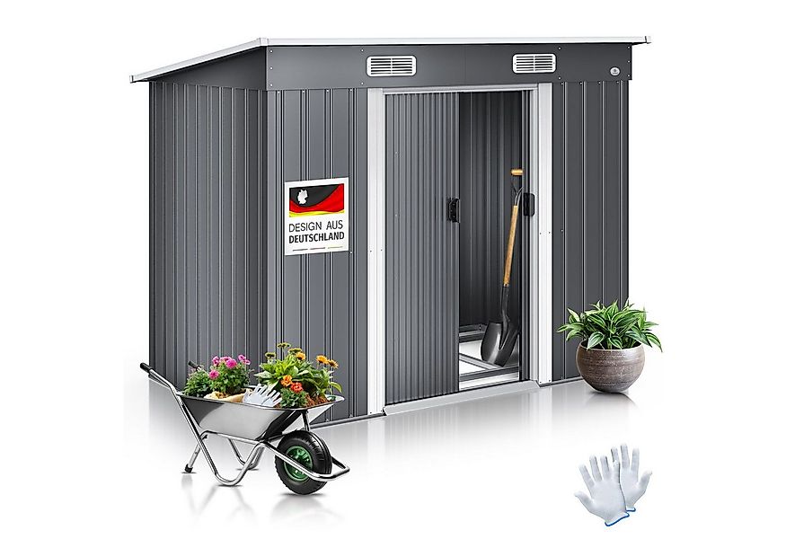 KESSER Gartenhaus, Gerätehaus Metall 4 m³ mit Fundament 210x122x186 cm günstig online kaufen