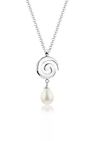 Nenalina Perlenkette "Muschelkernperle Tropfen Drop Spirale 925er Silber" günstig online kaufen
