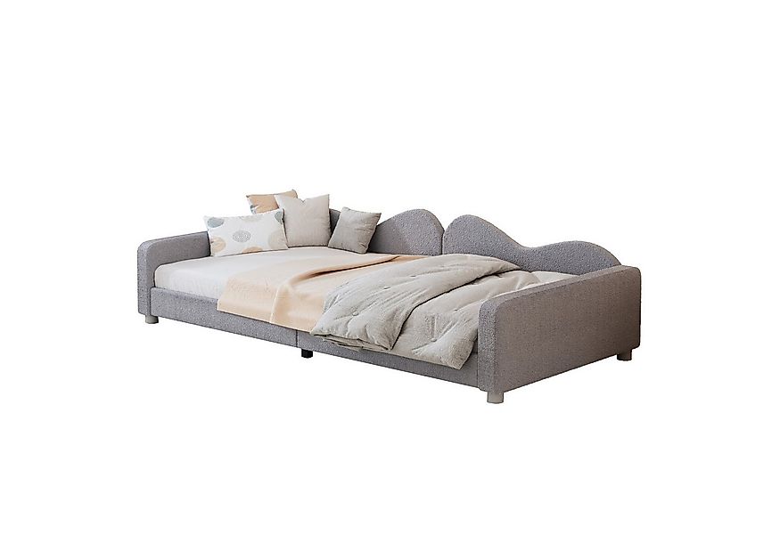 SOFTWEARY Schlafsofa mit Bettfunktion, 90x200 cm, Einzelbett, Samt günstig online kaufen
