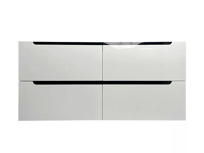 Waschbeckenunterschrank hängend mit Doppeleinbauwaschbecken - Weiß - 120 cm günstig online kaufen