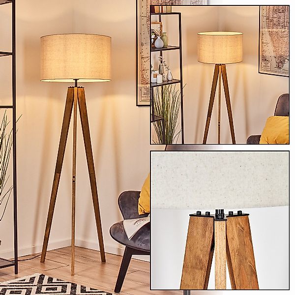 hofstein Stehlampe Stehlampe aus Holz/Metall im günstig online kaufen