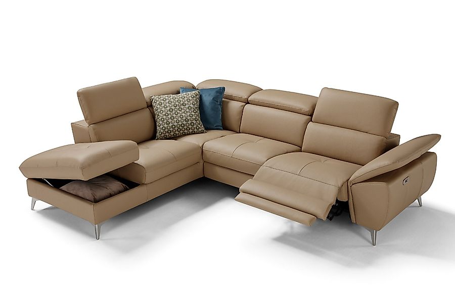 moebeloutlet.de Ecksofa Moebeloutlet.de–Italienisches Ledersofa mit Relaxfu günstig online kaufen