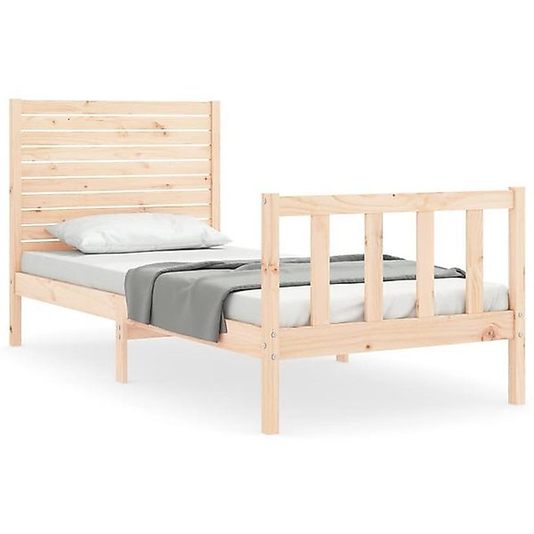 vidaXL Bettgestell, Massivholzbett mit Kopfteil 100x200 cm günstig online kaufen