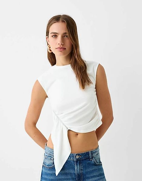 Bershka Ärmelloses Shirt Mit Reißverschluss Damen L Grbrochenes Weiss günstig online kaufen