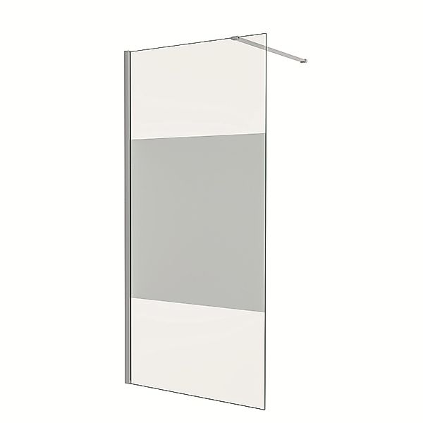 AICA Walk in Duschwand 70x200cm Milchglasstreifen Duschabtrennung 8mm Nano günstig online kaufen
