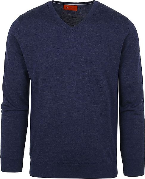 Suitable Pullover V-Neck Merino Kobalt Blau - Größe 3XL günstig online kaufen