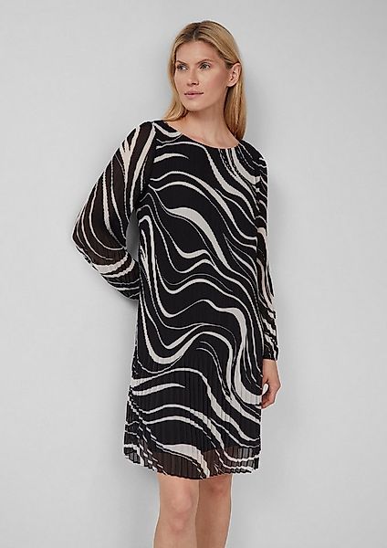 s.Oliver Minikleid Kleid Plissiertes Chiffonkleid mit All-over-Print und Vi günstig online kaufen