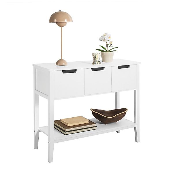 SoBuy Konsolentisch Flurtisch mit 3 Schubladen Kommode Sideboard FSB51-W günstig online kaufen