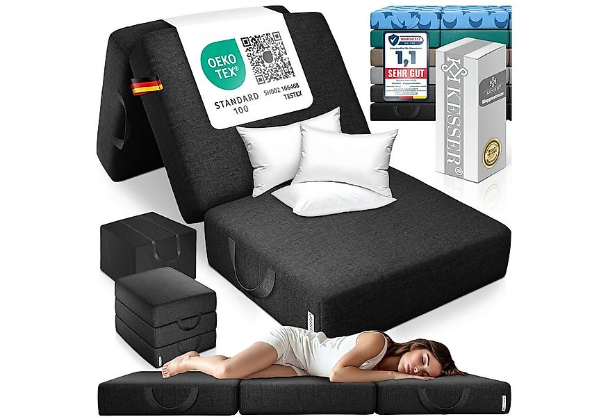 Klappmatratze 15cm hoch Gästematratze 3-fach faltbar zum Sitzhocker, KESSER günstig online kaufen