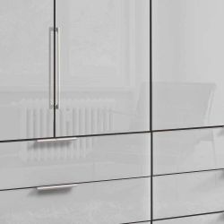 Weißer Falttürenschrank mit sechs Schubladen Made in Germany günstig online kaufen