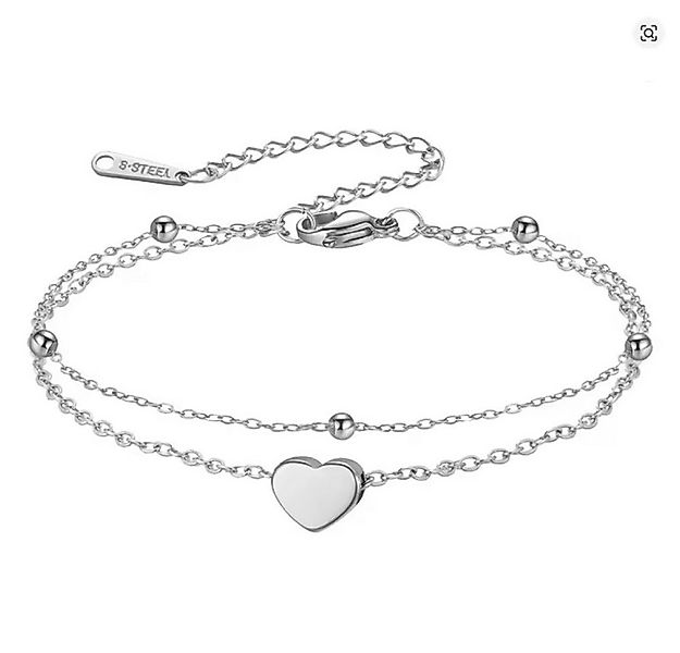 Ware aus aller Welt Fußkette Edelstahl Damen-Fußkettchen mit Herz-Anhänger günstig online kaufen