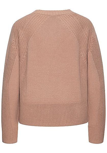 LASCANA Strickpullover, mit Grobstrick-Details, Damen Pullover mit Rundhals günstig online kaufen