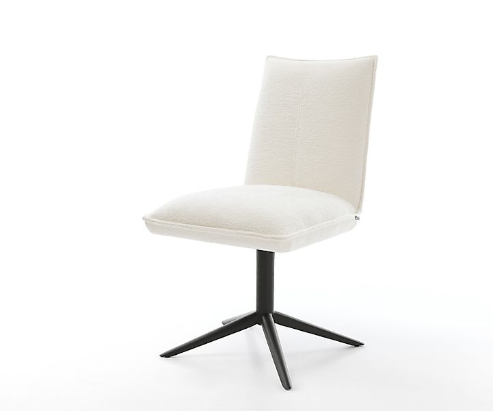 Drehstuhl Lelio-Flex Bouclé Soft Beige Fußkreuz Schwarz 360° drehbar Wippfu günstig online kaufen