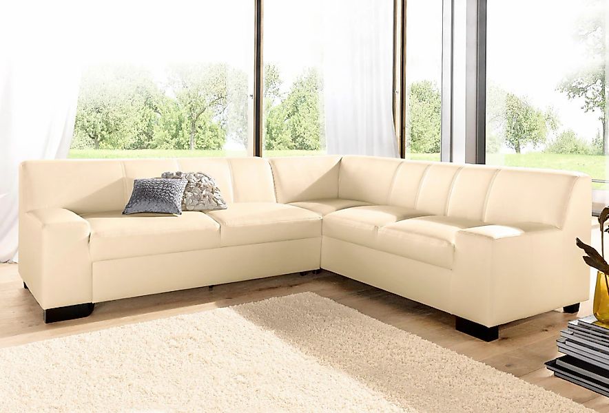 DOMO collection Ecksofa "Norma Top, elegant und modern, flache Armlehnen, L günstig online kaufen
