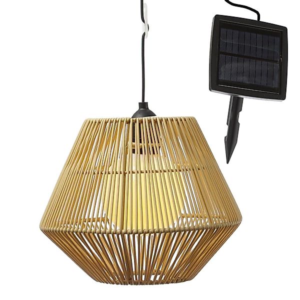 MARELIDA Hängeleuchte LED Solar Hängeleuchte Rattanoptik günstig online kaufen
