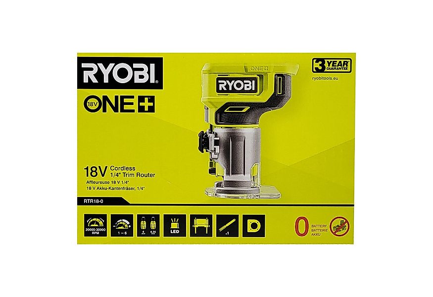 RYOBI Oberfräse Ryobi RTR18-0 - Akku-Oberfräse 18 V ONE+ (ohne Akku und Lad günstig online kaufen