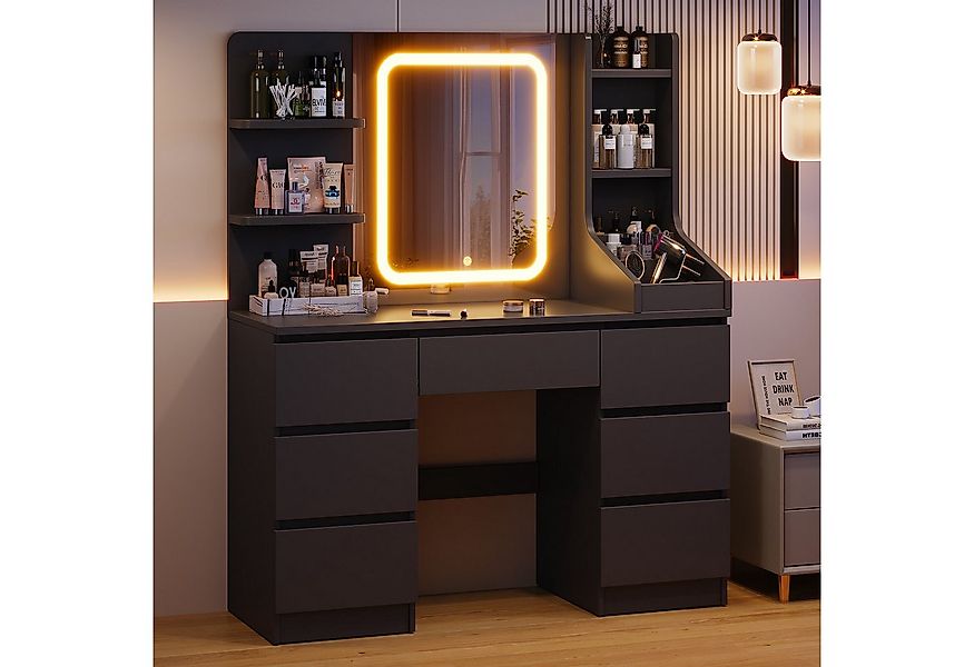 HOMALL Schminktisch Eingebaute LED-Beleuchtung, einstellbare Helligkeit, mi günstig online kaufen