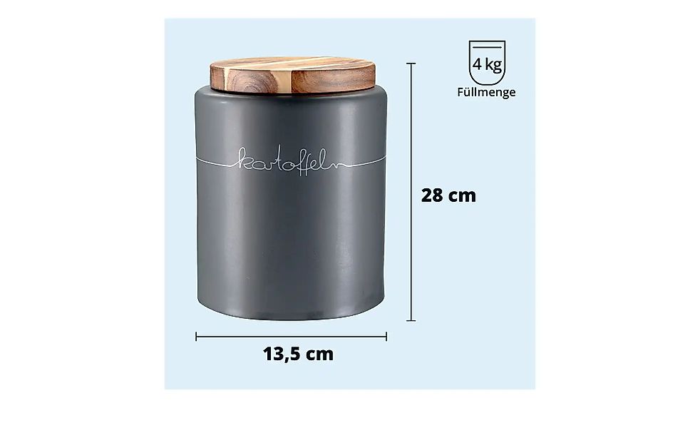 KHG Aufbewahrungsdose  Kartoffeln ¦ grau ¦ Maße (cm): H: 28  Ø: 21.5 Küchen günstig online kaufen