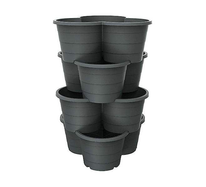 BURI Pflanzkübel Pflanzturm stapelbar anthrazit Kräutertopf Kartoffelturm P günstig online kaufen