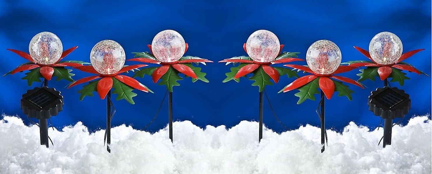 BURI LED Dekolicht LED Solar-Weihnachtsterne 2x3er mit Farbwechsel Weihnach günstig online kaufen