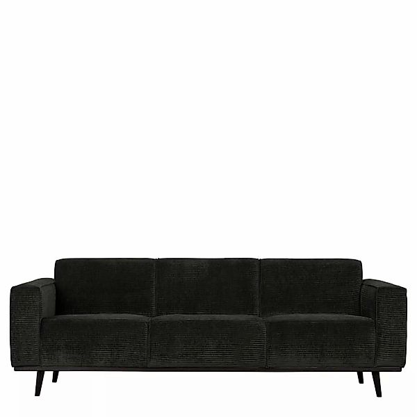 Dreisitzer Sofa in Dunkelgrau Breitcord Bezug günstig online kaufen