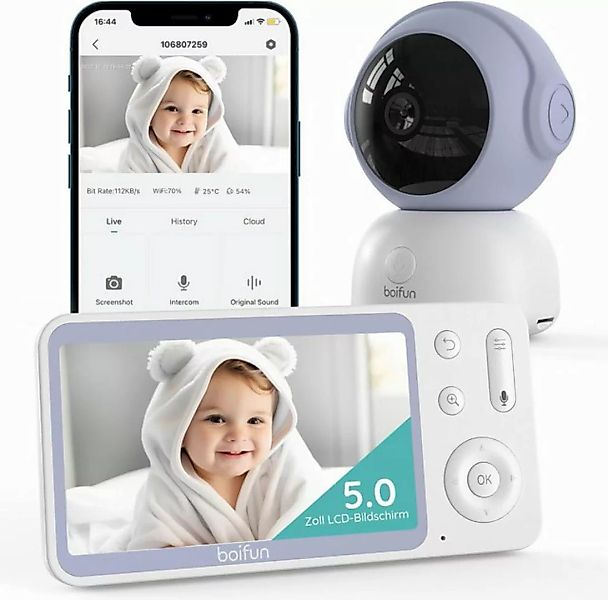 Boifun Babyphone Babyphone 720P mit Kamera 5 Zoll Baby Monitor, mit Kamera günstig online kaufen