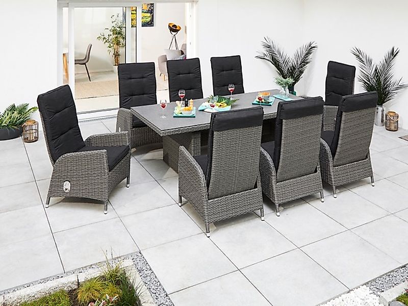 KONIFERA Garten-Essgruppe »Brisbane« inkl. Auflagen, 8x Sessel, 1x Tisch 22 günstig online kaufen