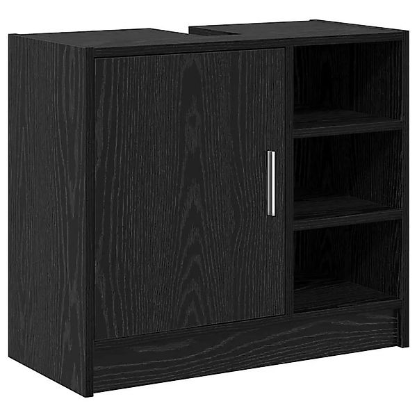 vidaXL Badezimmerschrank mit Tür Schwarz Eichen-Optik 63 x 29 x 55 cm 86921 günstig online kaufen