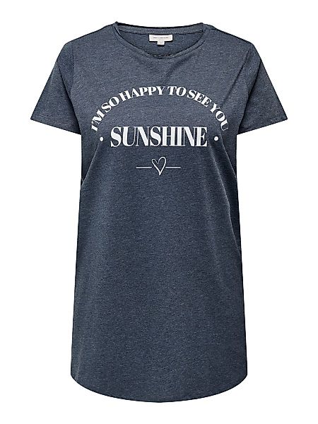 ONLY Curvy Longline T-shirt Damen Blau günstig online kaufen