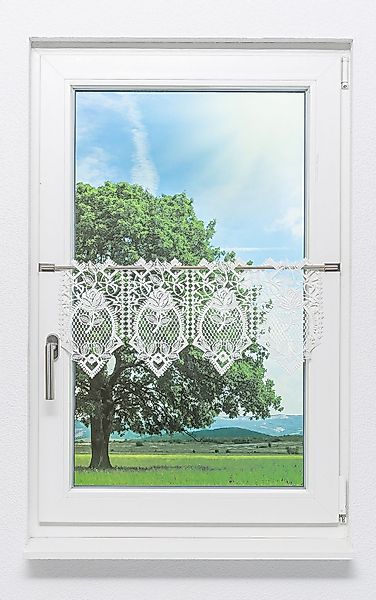 Plauener Spitze® Scheibengardine Rosengarten, (1 St), günstig online kaufen