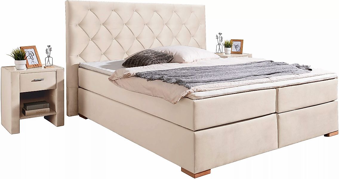 Home affaire Boxspringbett "Chalon, in verschiedenen Breiten", inkl. Topper günstig online kaufen