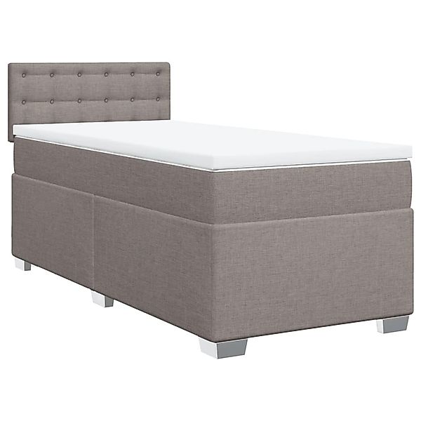 vidaXL Boxspringbett, Boxspringbett mit Matratze Taupe 90x200 cm Stoff günstig online kaufen