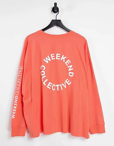 ASOS – Weekend Collective Curve – Langärmliges Oversized-Shirt mit Rückenlo günstig online kaufen