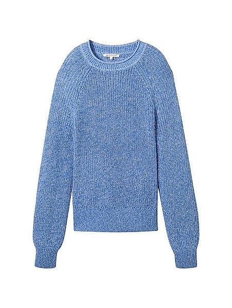 TOM TAILOR Denim Sweatshirt crew neck pullover, sicilian blue melange günstig online kaufen