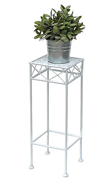 DanDiBo Blumenhocker Weiß Metall Eckig 70-50 cm Blumenhocker Beistelltisch günstig online kaufen