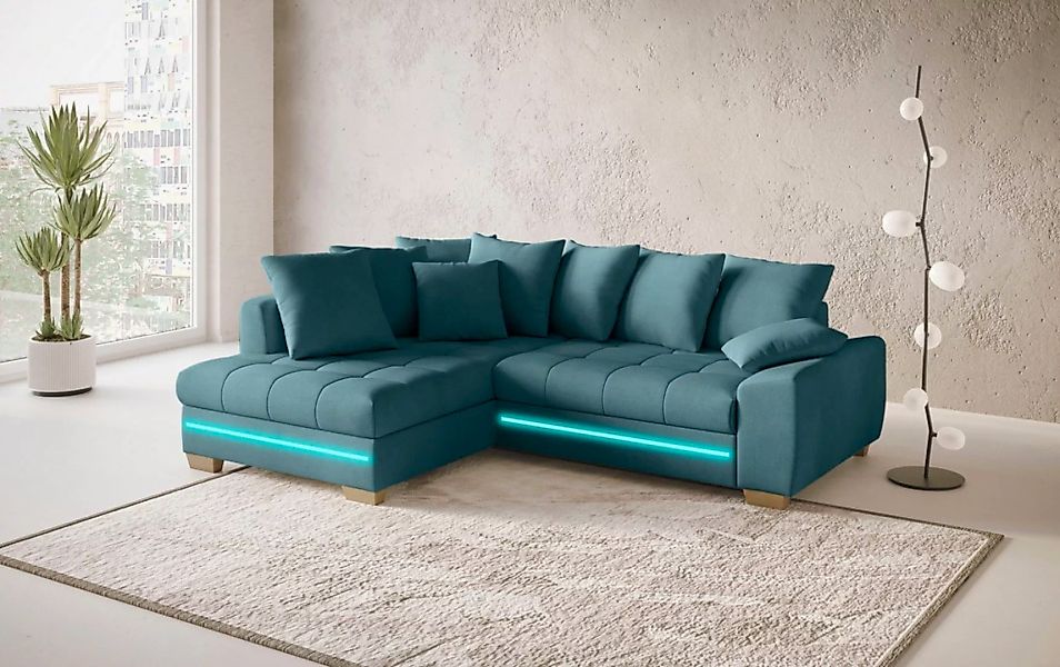 Mr. Couch Ecksofa »Nikita II, L-Form«, mit Kaltschaum, RGB-LED Beleuchtung, günstig online kaufen