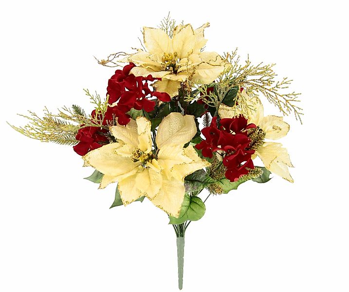 I.GE.A. Kunstblumenstrauß "Bouquet Poinsettia/Hortensie", Weihnachtsstern C günstig online kaufen