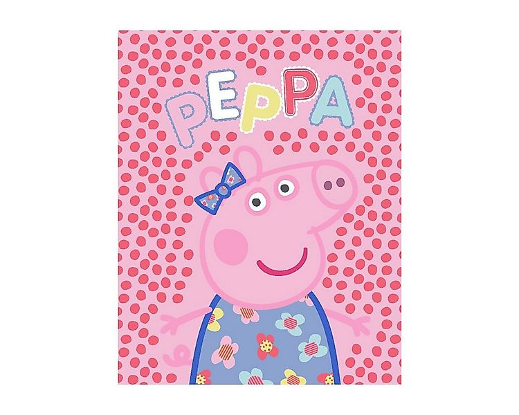 Wohndecke Peppa Wutz Decke 130x160cm – Flanell-Fleece Dots Design, Peppa Pi günstig online kaufen