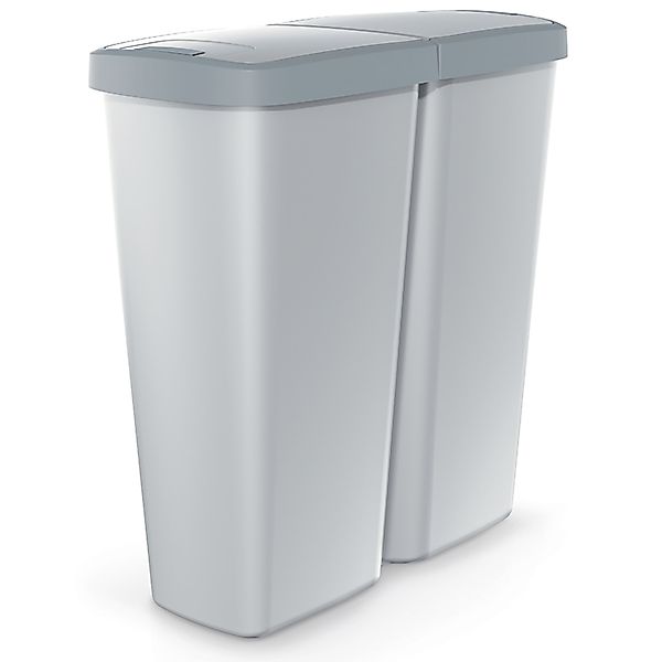 Mülleimer Duo Grau/Anthrazit 50L 55x25x57cm günstig online kaufen