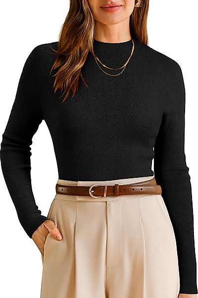 Arach&Cloz Wollpullover Damen Pullover Wolle Blended Seamless Tops Rollkrag günstig online kaufen