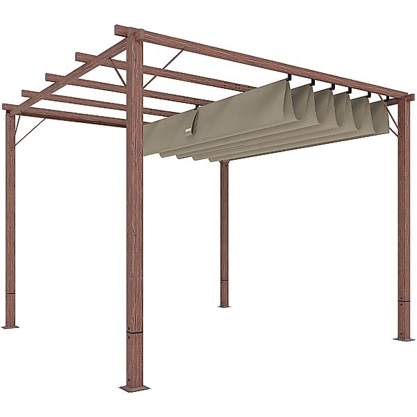 Outsunny Pergola ca. 3x3m Garten Pavillon mit magnetischen Pad, Terrassenda günstig online kaufen