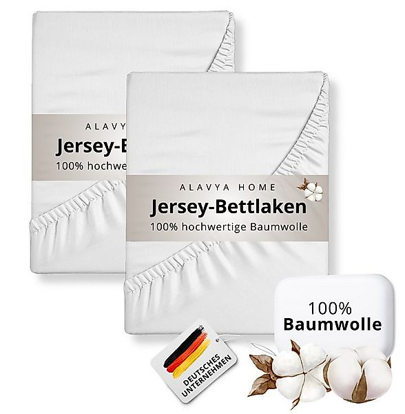 Alavya Home® Spannbettlaken Premium Jersey-Bettlaken mit Rundumgummizug, (2 günstig online kaufen