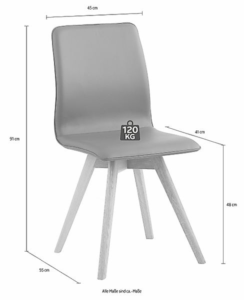 andas Esszimmerstuhl »Rania«, (Set), 2 St., Luxus-Microfaser, Eiche, 2er/4e günstig online kaufen