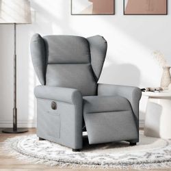 vidaXL Sessel Relaxsessel Elektrisch Hellgrau Stoff günstig online kaufen