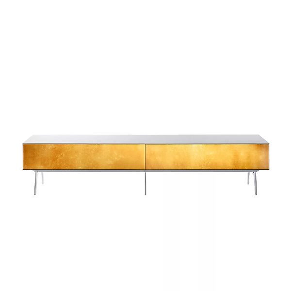 Piure - Nex Glamour Sideboard 219,8x46x48cm - weiß/gold/mattlack/BxHxT 219, günstig online kaufen