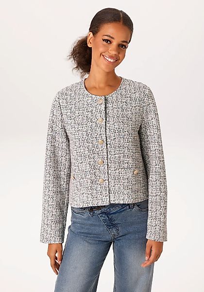 Aniston CASUAL Kurzblazer aus melierter Bouclé-Jacquard-Qualität - NEUE KOL günstig online kaufen