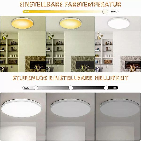 LMaxhome LED Deckenleuchte Dimmbar Deckenlampe RGB günstig online kaufen