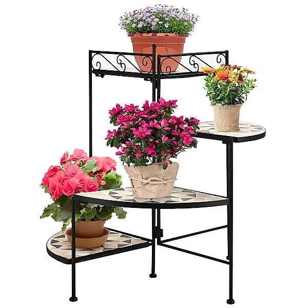 Outsunny Pflanzentreppe 4-Stufe-Pflanznständer, faltbar, dekorative (Blumen günstig online kaufen