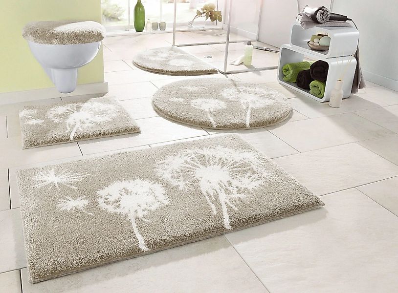 Grund Badematte »Pusteblume, Badvorleger, Badezimmer Teppich, sehr weich«, günstig online kaufen