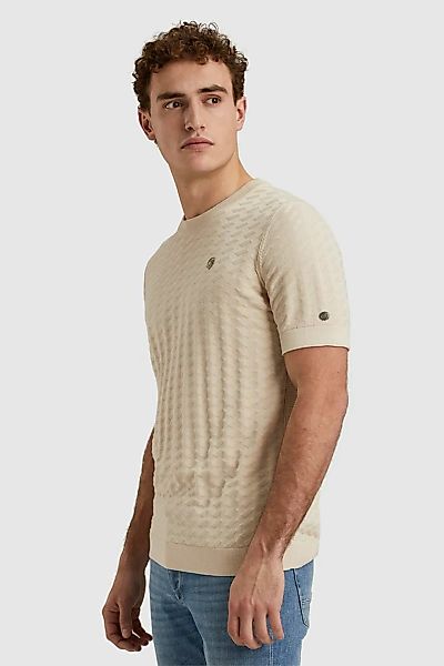 Cast Iron Knitted T-shirt Struktur Ecru - Größe S günstig online kaufen